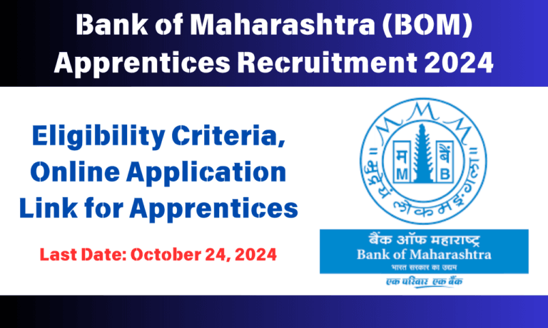 Bank of Maharashtra (BOM) Apprentices Recruitment 2024: Opportunities and Application Process