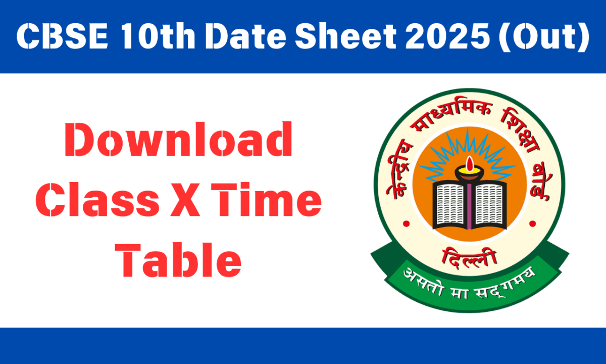 CBSE 10th Date Sheet 2025