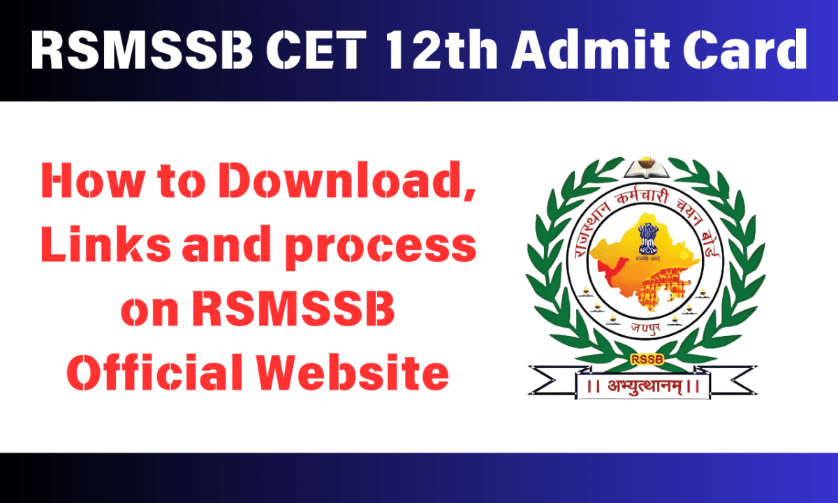 RSMSSB CET 12th Admit Card